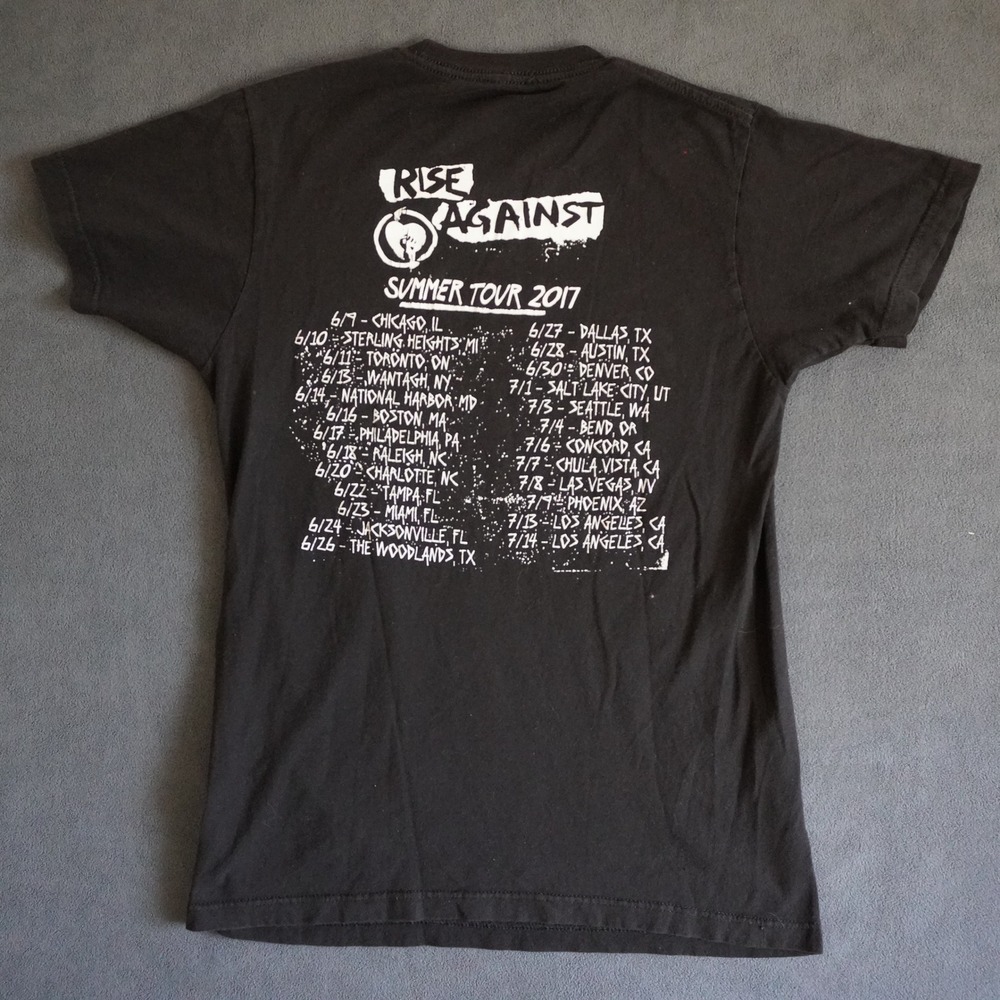 Rise Against Summer Tour 2017 Band T-Shirt Black Punk Rock Graphic Tee Small - Picture 2 of 7
